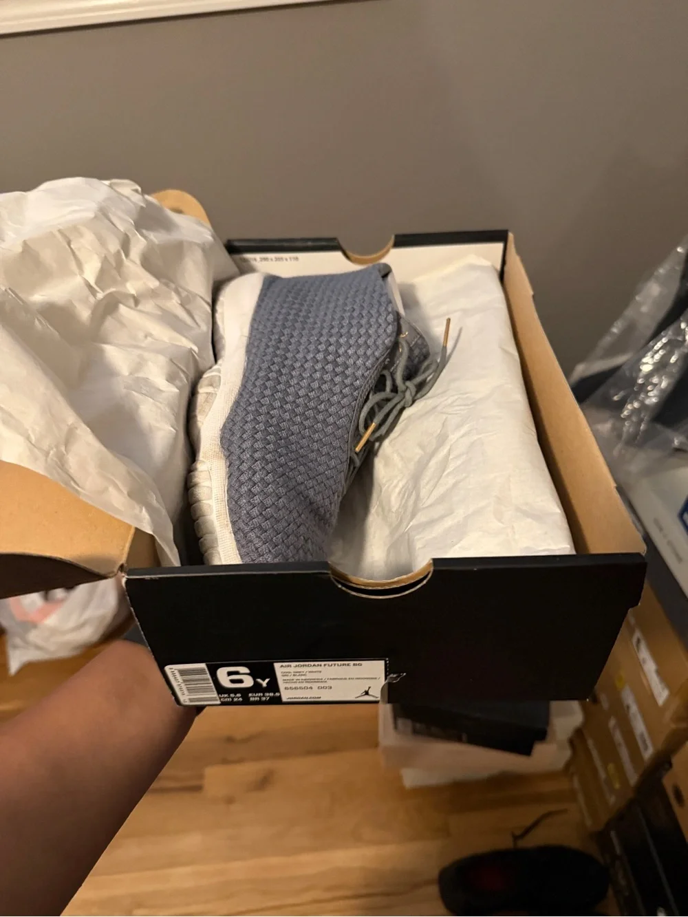 Jordan Knit Slip-On Sneakers in Grey